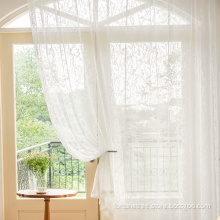 White Embroidery Mesh Sheer Tulle Curtains